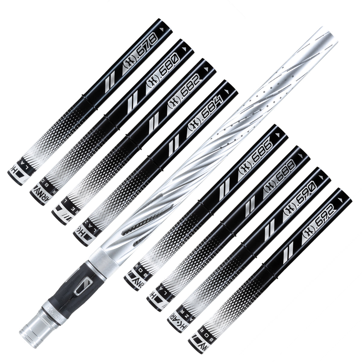 LAZR Elite Orbit Barrel Kit - 15" Dust Silver/Black Inserts - Cocker Threads